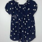 A New Day  NAVY BLUE & WHITE FLUTTERED SLEEVE TOP Photo 1