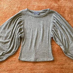 Hudson Gray  Waffle Knit Long  puff Sleeve top Photo 0