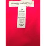 Ambiance Apparel Red Sleeveless Ruched Tank Top Tunic 2X Cotton Spandex Blend Photo 4