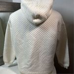 Women's Quilted Knit Hooded sweatshirt Ivory Size Xl Casual Photo 5