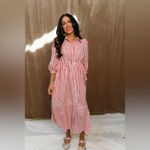 Entro NWT  Boutique Red Striped Button Down Midi Dress M Photo 2