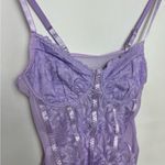 Lavender Lace Bodysuit sheer back underwire bra adjustable straps Small NWOT Purple Photo 2