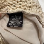 Ivory open knit top with sheer back Tan Photo 3