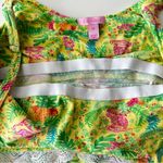 Lilly Pulitzer  soft stretchy night gown monkey jungle print lace Y2k green M Photo 5