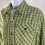 Esprit VTG Y2K  Button Up Shirt Green Plaid Insulated Padded Shacket, Sz: S (b36) Photo 2
