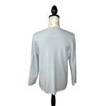 Anne Klein  Light Blue Cardigan Hook & Eye Closure Sweater 100% Merino Wool XL Photo 3