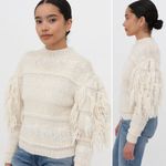 Ulla Johnson Delma Fringe Pullover Sweater Cream Ivory Tassel Knit Size P / XS Photo 3