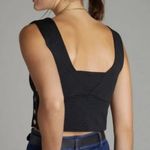 Anthropologie  Maeve Large Black Button Side Crop Top Vest XS Photo 3