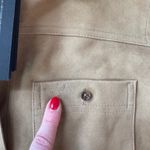 Banana Republic  Suede Button Front Trucker Jacket Tan XS Genuine Goat Suede NWT Photo 5