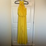 Meghan LA Yellow  Fabulous Wild Orchid Pleat Jumpsuit Size L Photo 7