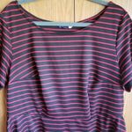 Modcloth Plus 1X Black Red Striped Empire Dress Mod Cloth Babydoll style Photo 2