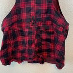 HT Denim Shortall sz XL buffalo plaid overall shorts festival summer casual goth Red Photo 3