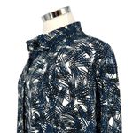 ASTR Abstract Print Split Back Button-Up Blouse Blue Black White Size Small Photo 2