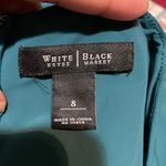 White House | Black Market WHBM Womens Dress Green Blue Tiered Layered Sweat Heart Neckline Slimming Size 8 Photo 9