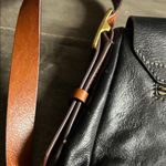 Fossil  Black  Leather Shoulder Bag with Brown Detail Photo 7