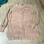 Adrianna Papell  button front cardigan with cute Swiss dot sleeves Photo 0