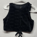 SKIMS  Women’s XS Black Cropped Tie Tank Top Velour Logo Photo 0