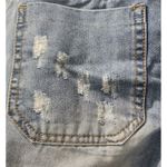 Top Trends Denim Flare Jeans Distressed Frayed Hem Button Fly Light Wash 32 Blue Size 42 Photo 6