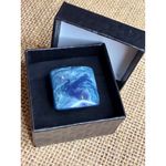 None Square Blue Resin size 8 Statement Ring In Gift Box Photo 4