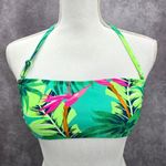 Xhilaration Green Tropical Floral Padded String Hook Bikini Top Swimwear Medium Photo 0
