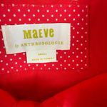 Maeve Anthropologie Tunic Top Puff Sleeve Red Blouse Collared Small Photo 6