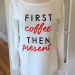 True Craft Christmas Top White Tunic Presents Coffee Shirt Womens XS Photo 1