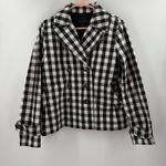 Ann Taylor Jacket Women's Size Small B&W Gingham Double-Breasted Buffalo Check Photo 15