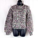 Ulla Johnson Rhea Multicolor Chunky Knit Sweater with Puff Sleeves Crew Neck XS Photo 0