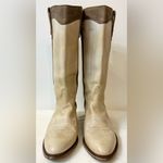 Sendra Handmade Leather Cowboy Boots in Cream and Brown Size 6.5 Photo 2