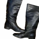 Peter Kaiser Black Leather Flat Heeled Tall Classic Minimalist Closet Staple 7.5 Photo 2