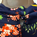 Vtg 60s/70s Gay Gibson Floral Halter Maxi Dress Navy Boho Blue Size M Photo 4