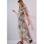 WYLDR  Paisley Printed V Neck Maxi Dress W/ Front Split Size Small Photo 1