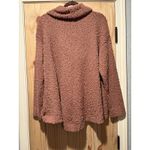 POL  Women's Cowl Neck Knit Sweater Size Medium Brown Mocha Textured Cozy Photo 4
