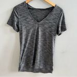 Lululemon What the Sport Short Sleeve V-Neck Tee Heathered Black & Grey Small Photo 4