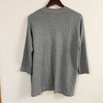 ZARA Knit Gray Open Front Notched Hem Cardigan Size Medium Photo 5
