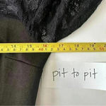 Iris Midi Dress Semi Sheer Stripe Panel Long Sleeve Stretchy Black Large Formal Photo 8