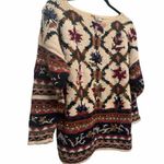 Cape Isle Knitters ramie cotton pullover chunky floral sweater size large Green Photo 1