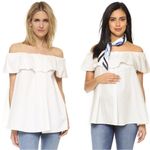 Hatch Maternity The Chloe Top Off Shoulder Ruffle Neckline Black Size undefined Photo 1