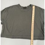 Nuuds Cropped Boxy Tee Shirt Womens Large Green 100% Cotton Minimal Lagenlook Photo 2
