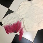 Maje Lila Fringe Long Sleeve Top Hot Pink Ombre Dip Dye White Magenta Bohemian S Photo 11