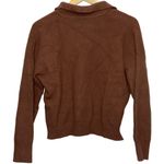 Abercrombie & Fitch Soft AF Brown Ribbed Knit Collared V-Neck Sweater Size Small Photo 1