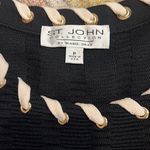 St. John  Black Knit sleeveless top Lace Neck Detailing Petite Photo 2