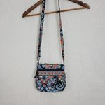 Vera Bradley Womens Cross Body Blue Floral Paisley Quilted Satchel Lightweight Photo 1