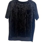 Falls Creek Black Burnout Velvet Short Sleeve Top Edgy Christmas Holiday Size LG Photo 0