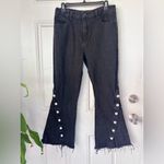 Rachel Roy Black Stretch Denim Studded High Waist Crop Flare Jeans Women's Sz 32 Photo 10