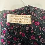 Karin Stevens Vintage  Black Purple Floral Flowy Zip Up Back Dress Petite size 6 Photo 5