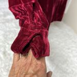 Vintage 90s Red Velvet Long Sleeve Goth Vamp Button Up Shirt Sz L Size L Photo 4