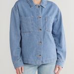Sanctuary NEW  Napa Chambray Shacket Utility Cargo Jacket Denim Look Womens Large Photo 2