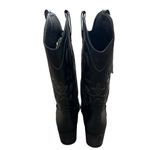 IUV Women’s Size 10 Black Leather Cowboy Cowgirl Boots Embroidered Pointy Toe Photo 3