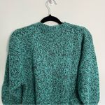 Vtg. 1980’s FaBE Cat Sweater, Sz M Acrylic/Wool Blend Teal W/ Black Cat Novelty Green Size M Photo 9